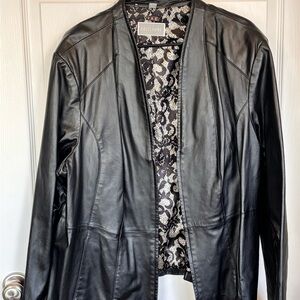 Chico's Black Leather Jacket